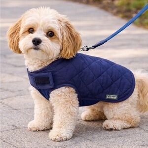 NWT L.L. Bean Reversible Tartan Dog Vest - Navy and Forest - Small